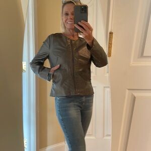 Alfani 🔥Sale🔥 NWT pleather pewter color jacket